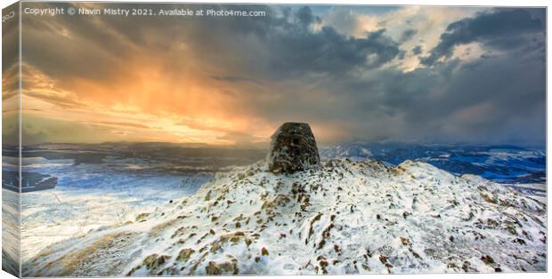 Summit of Ben Vrackie, near Pitlochry, Perthshire, Scotland Canvas Print by Navin Mistry