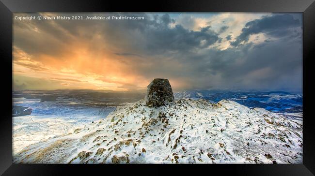 Summit of Ben Vrackie, near Pitlochry, Perthshire, Scotland Framed Print by Navin Mistry