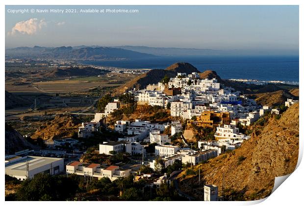 A view of Mojacar Pueblo, Spain Print by Navin Mistry