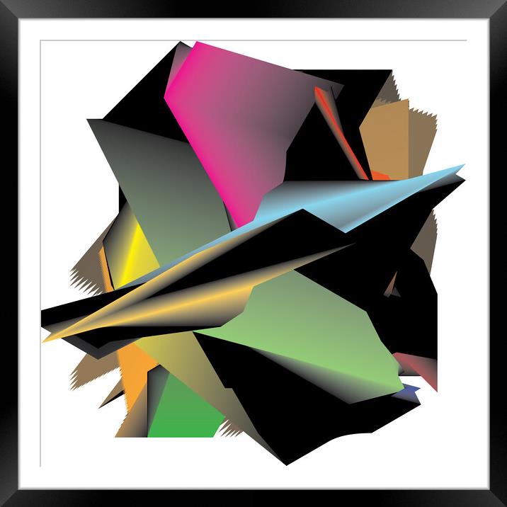 Black to color swatches blended abstract graphic designer cut Framed Mounted Print by Adrian Bud