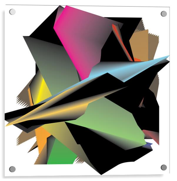 Black to color swatches blended abstract graphic designer cut Acrylic by Adrian Bud