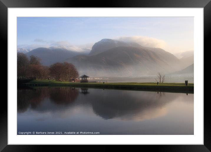 Ben Nevis from Corpach Scotland Framed Mounted Print by Barbara Jones