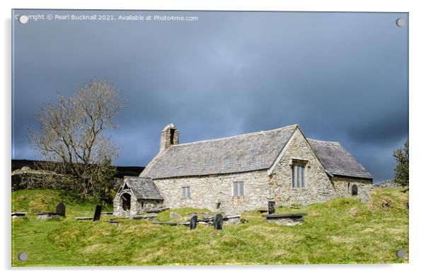 Old Country Church of St Celynin Acrylic by Pearl Bucknall