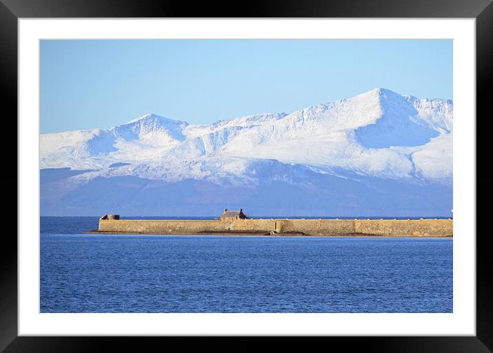 Arran mountains and Saltcoats harbour Framed Mounted Print by Allan Durward Photography