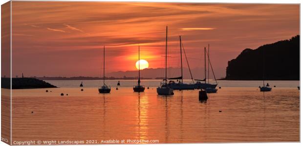 Cowes Sunrise Isle Of Wight Canvas Print by Wight Landscapes