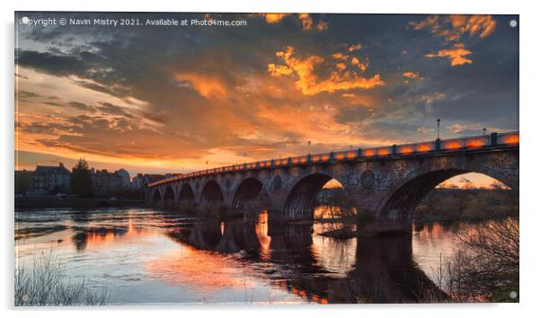 Perth Bridge at sunset Acrylic by Navin Mistry