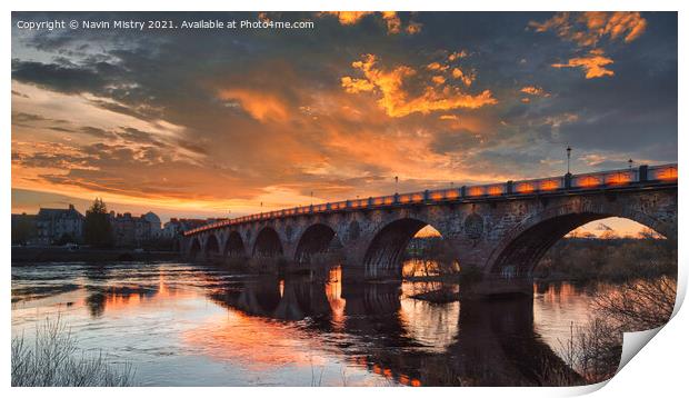Perth Bridge at sunset Print by Navin Mistry