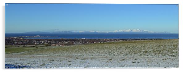 Troon and Arran panorama Acrylic by Allan Durward Photography