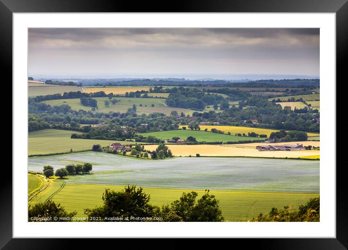 The South Downs in Hampshire, England Framed Mounted Print by Heidi Stewart