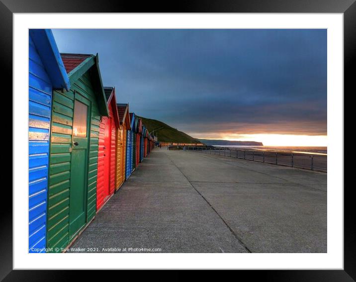 Sunset at Whitby Framed Mounted Print by Sue Walker