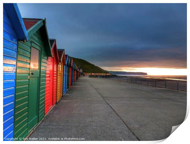 Sunset at Whitby Print by Sue Walker