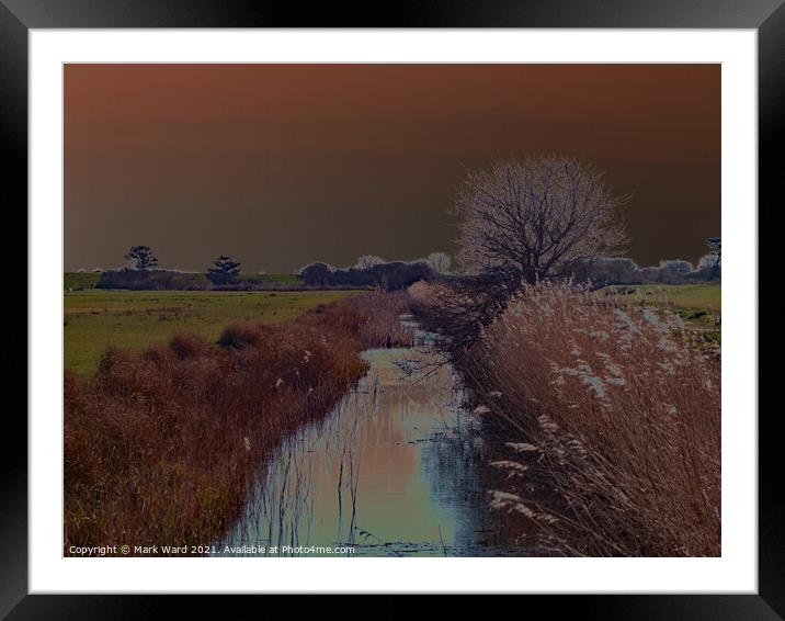 Solarized Landscape Framed Mounted Print by Mark Ward