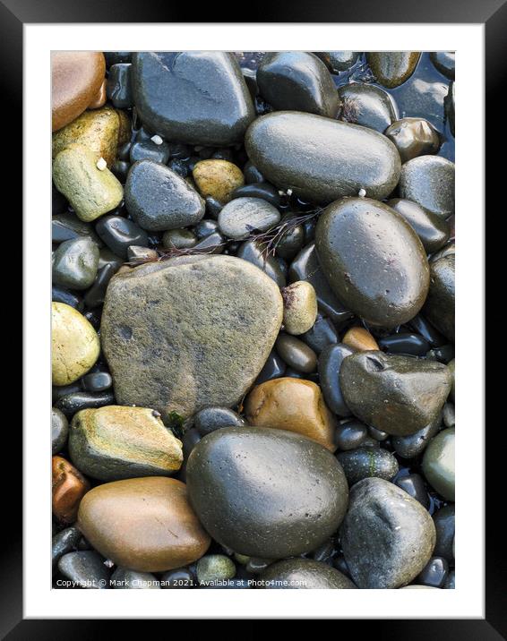 Wet beach pebbles on Isle of Skye Framed Mounted Print by Photimageon UK