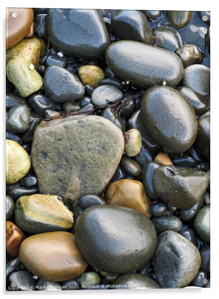 Wet beach pebbles on Isle of Skye Acrylic by Photimageon UK