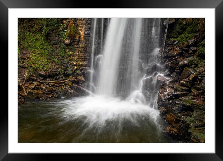 Cwmtawe waterfall Framed Mounted Print by Leighton Collins