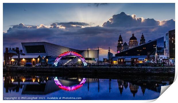 View over Canning Half Tide Dock Liverpool  Print by Phil Longfoot