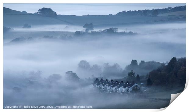 Gribdale Terrace in the Mist Print by Phillip Dove LRPS