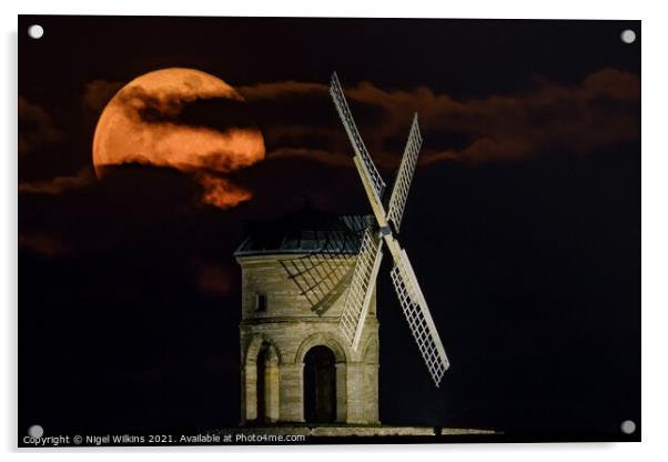 Chesterton Moonrise Acrylic by Nigel Wilkins