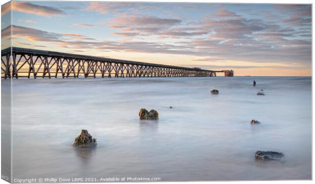 Steetley Pier Canvas Print by Phillip Dove LRPS