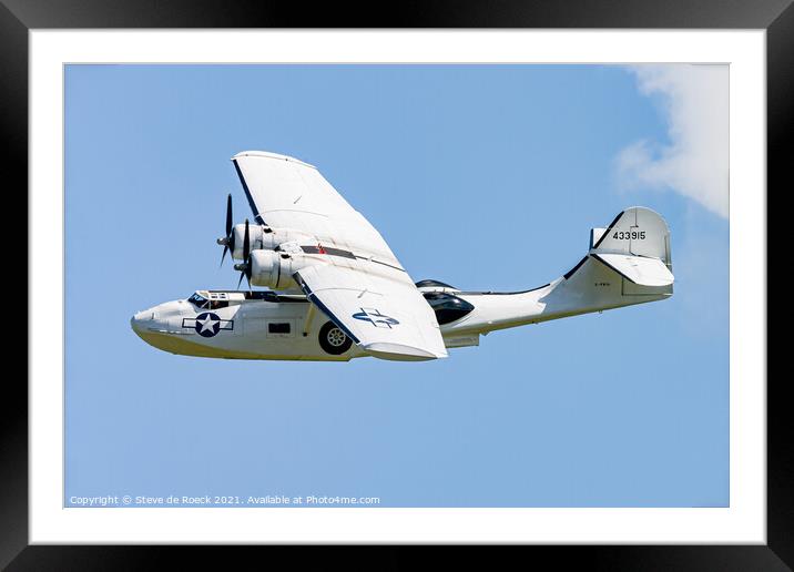 Consolidated Catalina G-PBYA Framed Mounted Print by Steve de Roeck
