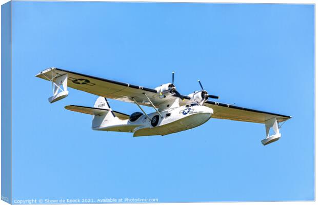 Consolidated Catalina G-PBYA With Floats Down Canvas Print by Steve de Roeck