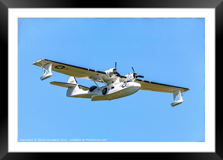 Consolidated Catalina G-PBYA With Floats Down Framed Mounted Print by Steve de Roeck