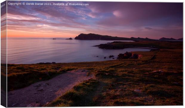 Sybil Head Sunset, Dingle Peninsula, Ireland (pano Canvas Print by Derek Daniel