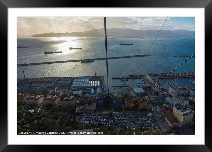 Gibraltar Harbor Framed Mounted Print by Vicente Sargues