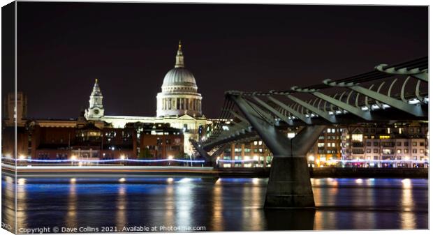 The Millennium Bridge and St Paul's Cathedral Canvas Print by Dave Collins