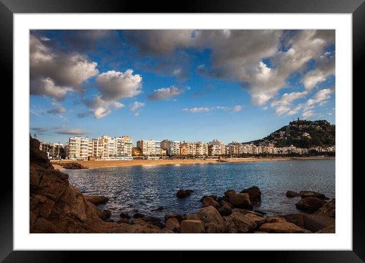 Blanes Town Seaside Resort On Costa Brava In Spain Framed Mounted Print by Artur Bogacki