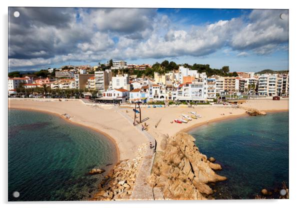 Blanes Town on Costa Brava in Spain Acrylic by Artur Bogacki