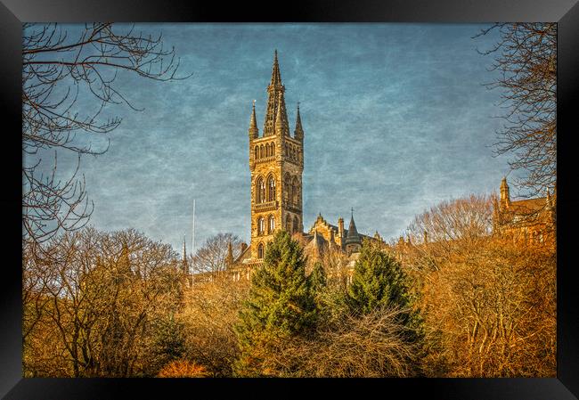 Glasgow University from Kelvingrove  Framed Print by Tylie Duff Photo Art