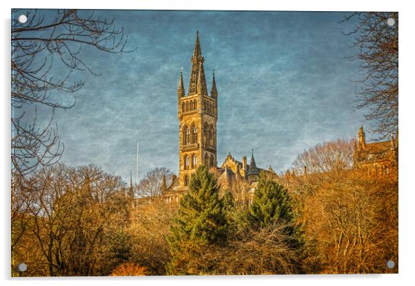 Glasgow University from Kelvingrove  Acrylic by Tylie Duff Photo Art
