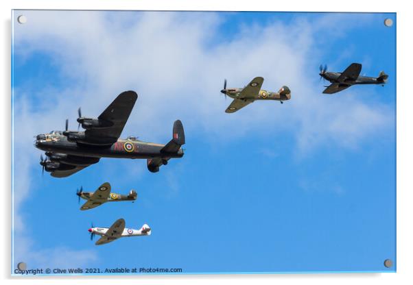 Battle of Britian Memorial Flight Acrylic by Clive Wells