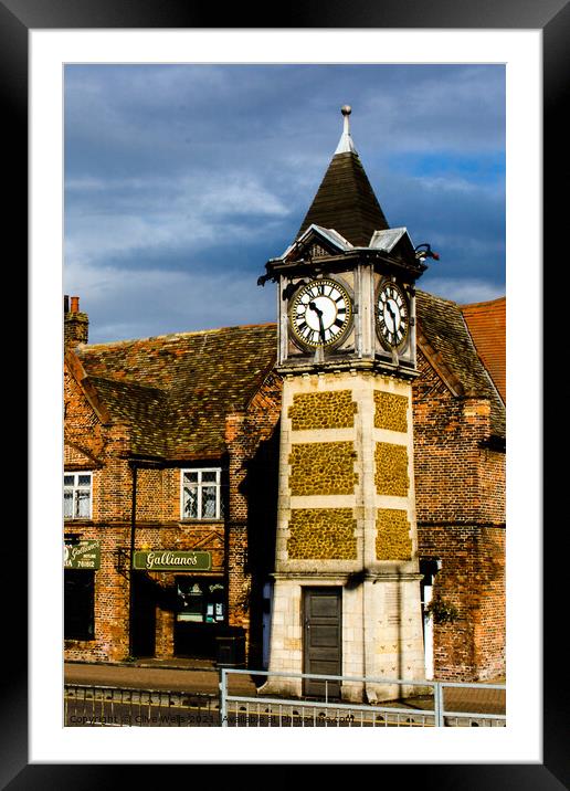 The Clock in Gaywood, Kings Lynn Framed Mounted Print by Clive Wells