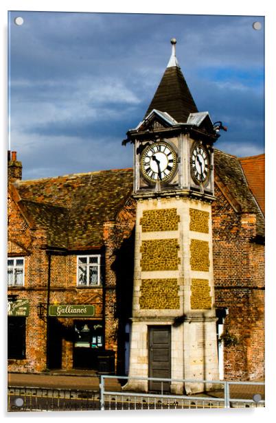 The Clock in Gaywood, Kings Lynn Acrylic by Clive Wells
