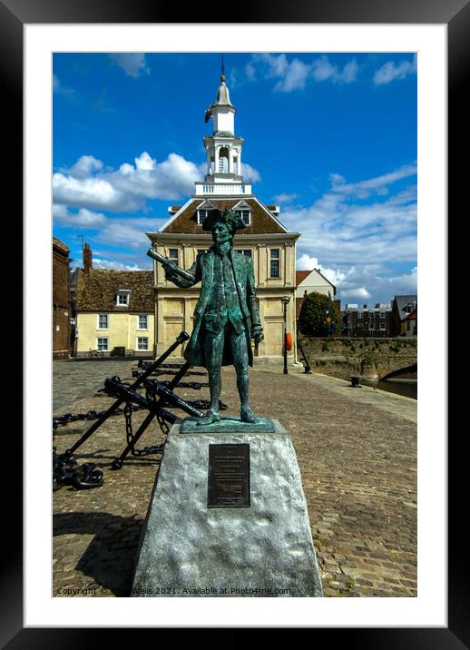 Statue in front of the Customs House in Kings Lynn Framed Mounted Print by Clive Wells