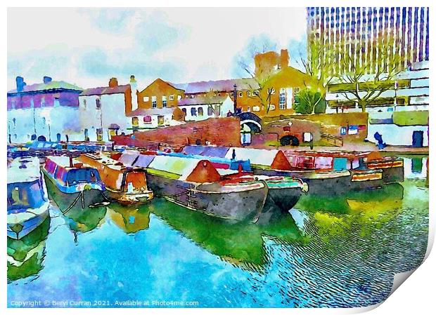 Birmingham Canal  Print by Beryl Curran