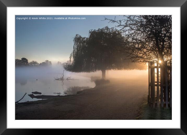 another misty sunrise Framed Mounted Print by Kevin White