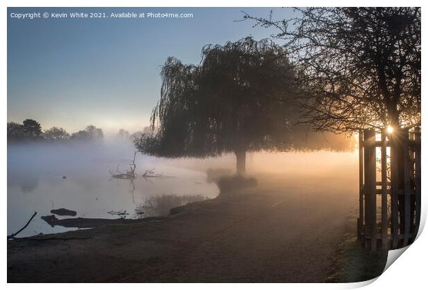 another misty sunrise Print by Kevin White