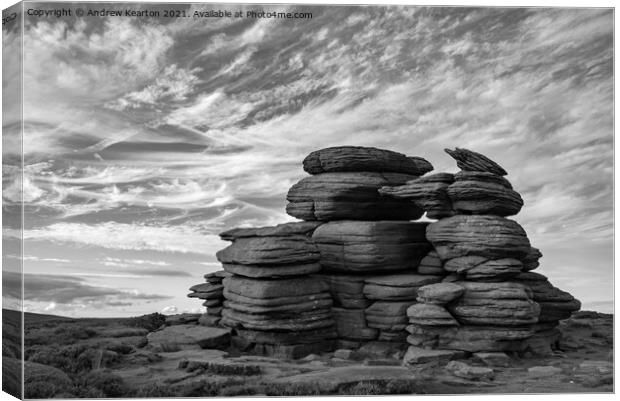 Wheel Stones, Derwent Edge, Derbyshire Canvas Print by Andrew Kearton