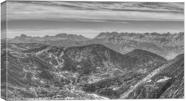 Panorama French Alps  Canvas Print by David Pyatt