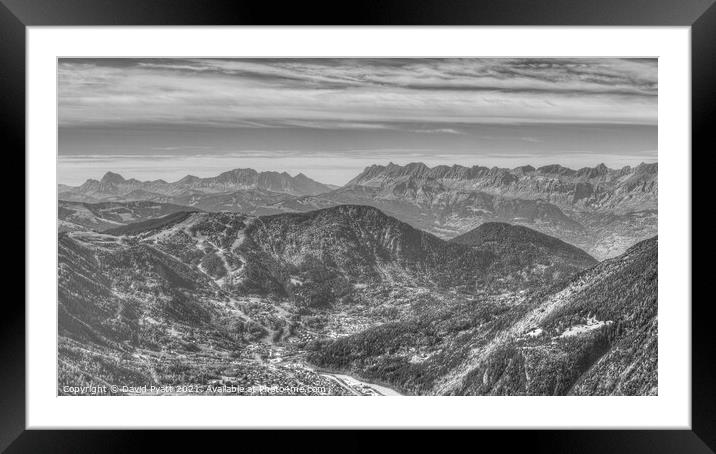 Panorama French Alps  Framed Mounted Print by David Pyatt