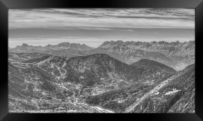 Panorama French Alps  Framed Print by David Pyatt