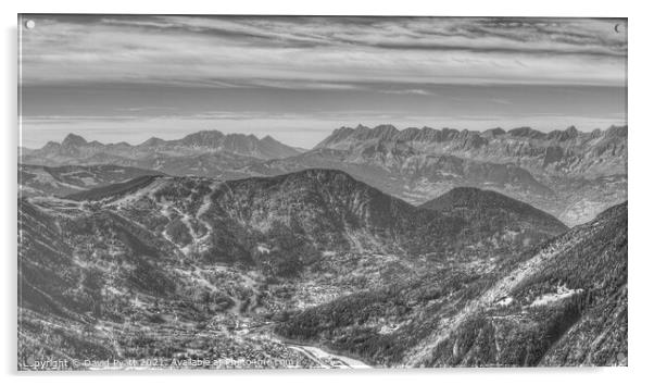 Panorama French Alps  Acrylic by David Pyatt