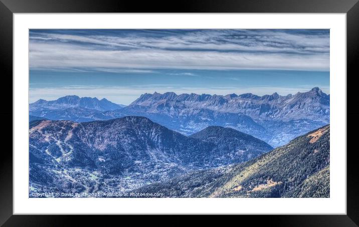  French Alps Panorama  Framed Mounted Print by David Pyatt