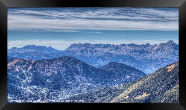  French Alps Panorama  Framed Print by David Pyatt