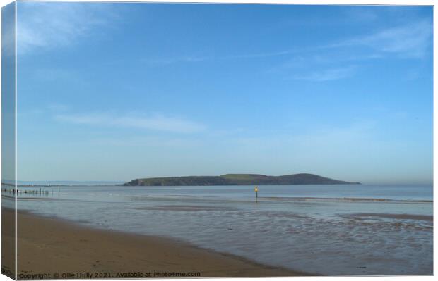 Brean down from Weston super mare Canvas Print by Ollie Hully
