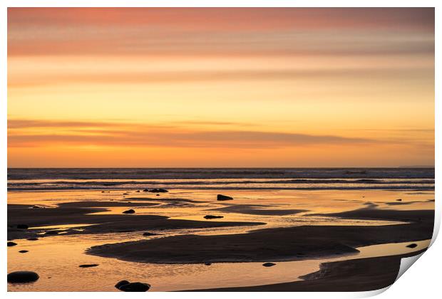 Beach sunset Afterglow Print by Tony Twyman
