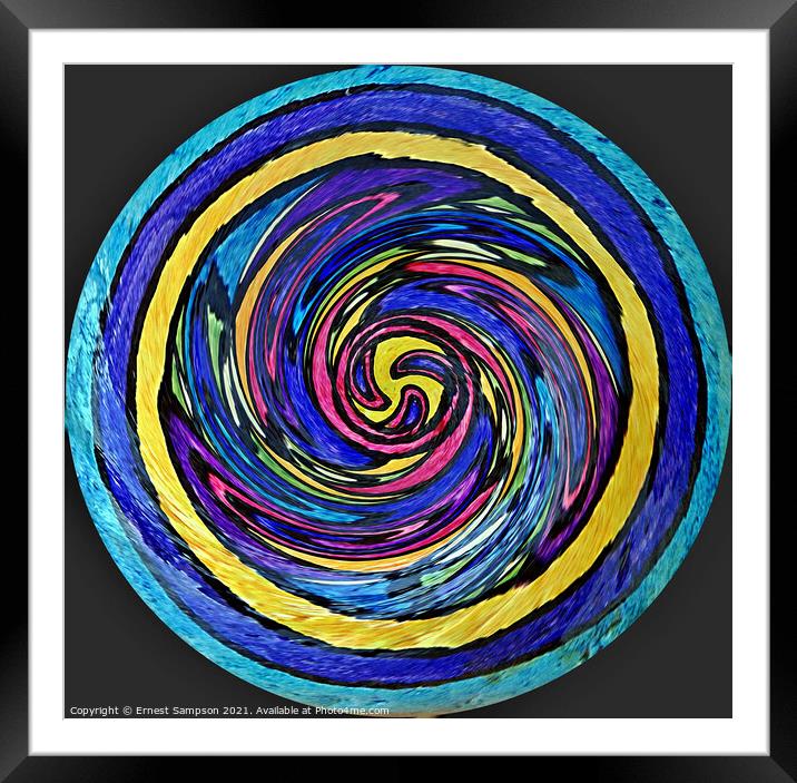 Swirl And Pinch Abstract Art Framed Mounted Print by Ernest Sampson